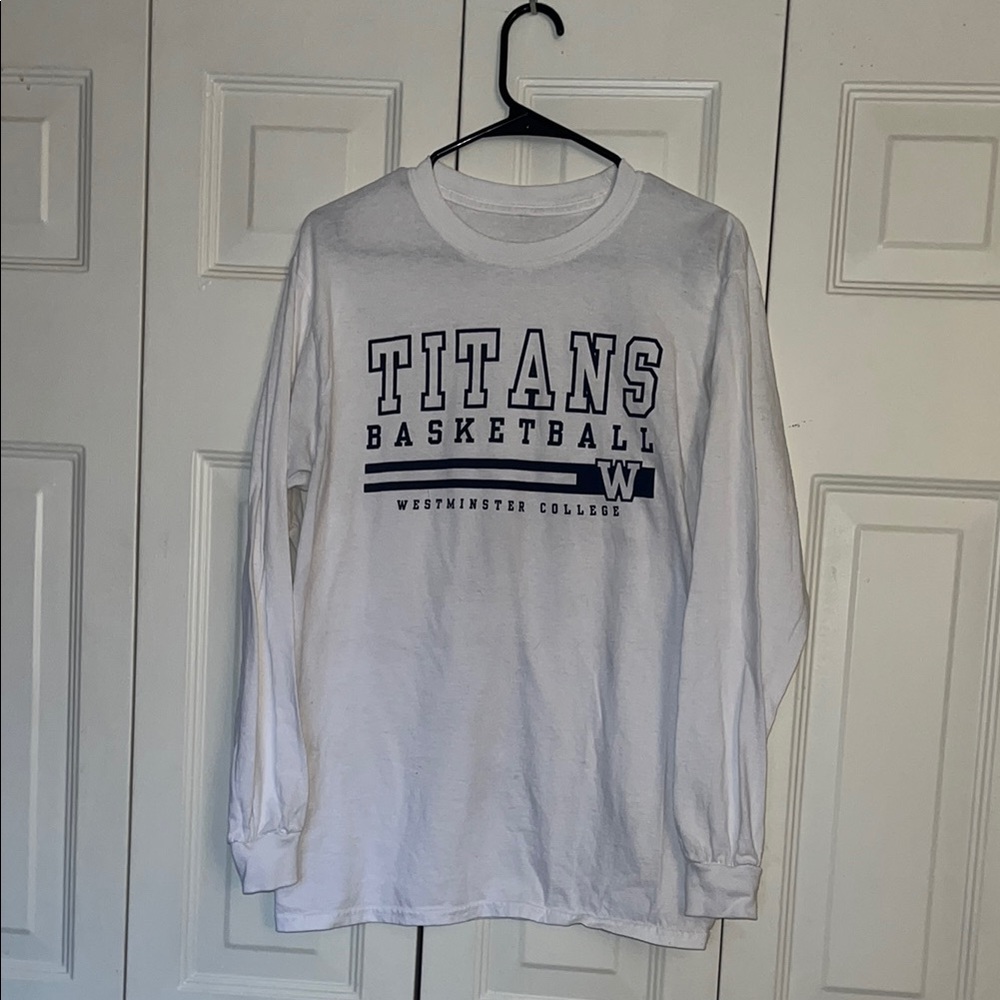 Westminster College Titans Basketball Long Sleeve Shirt - White
